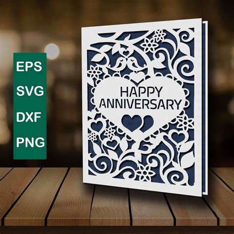 Happy Anniversary Card Svg Anniversary Card Svg Diy Etsy Sexiz Pix