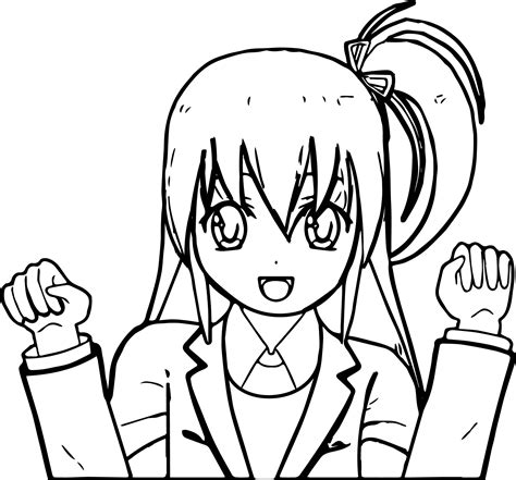 Anime School Girl Coloring Pages At