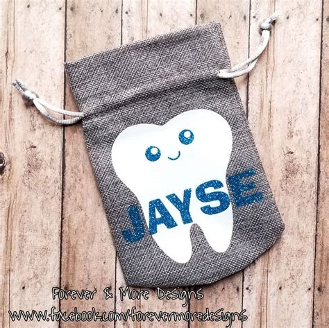 Lost Tooth Bag Personalized Tooth Fairy Bags Draw String Canvas Bag My