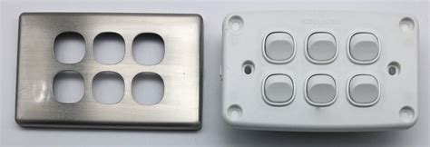 Slim Double Gpo Outlet Light Switch Plate Silver Cover Metal