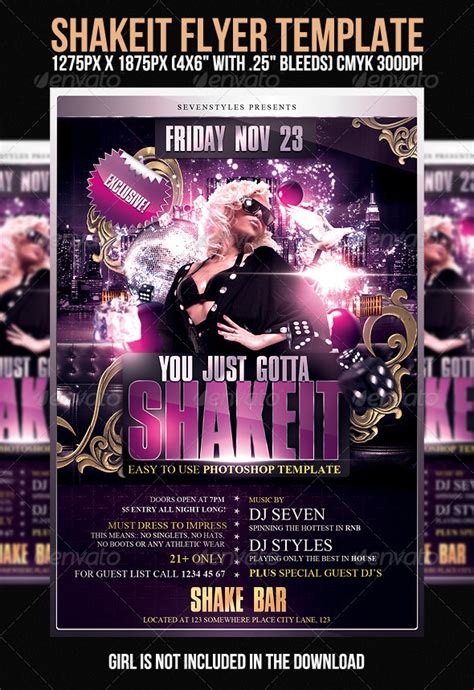 Shakeit Flyer Template By Sevenstyles Graphicriver