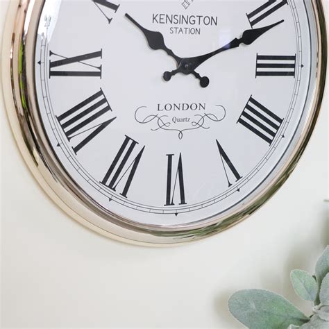 Large Round Copper Wall Clock Melody Maison