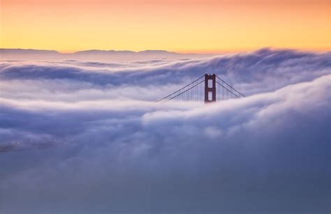 The Golden Gate Bridge South Tower Covered In Fog Smithsonian Photo