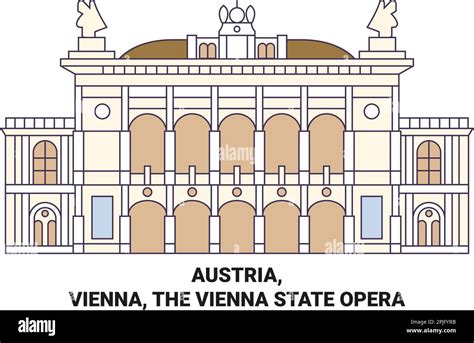 Austria Vienna The Vienna State Opera Travel Landmark Vector