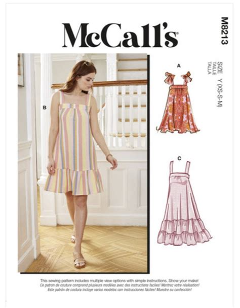 Sewing Pattern For Womens Dresses Mccalls Pattern M8213 Summer Design Misses Sun Dress In 3