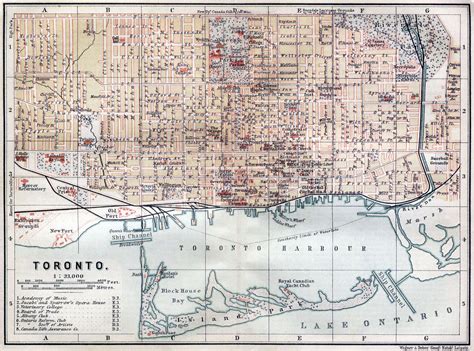 Large Old Road Map Of Toronto City 1894 Toronto Large Old Road Map