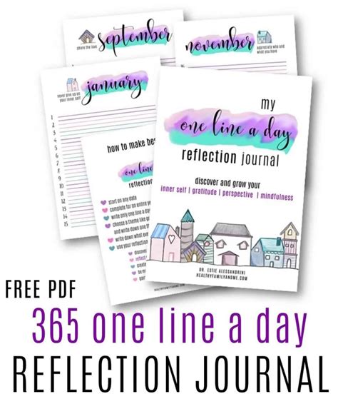 Free Printable Reflection Journal Only One Line A Day Healthy