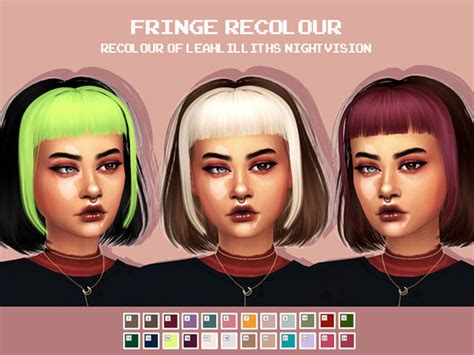 Sims 4 Hairs The Sims Resource Leahlillith`s Nightvisionhair Fringe