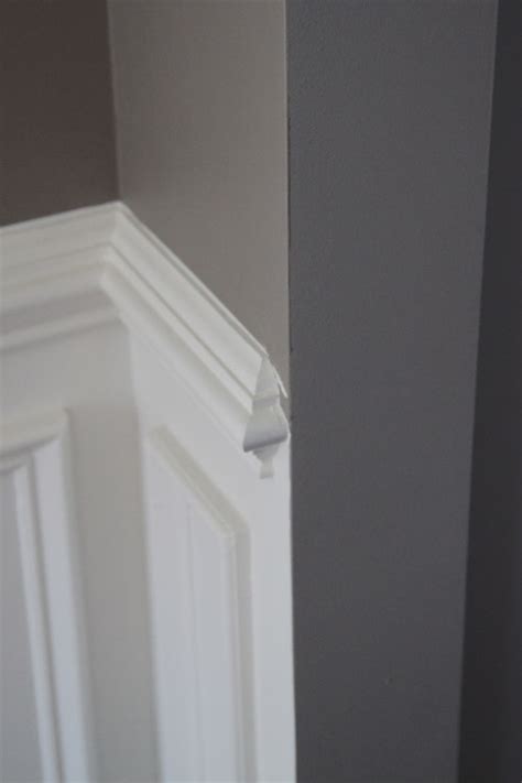 Miter cut the end of a scrap piece of chair rail. Chair Rail, Check! « the lil house that could