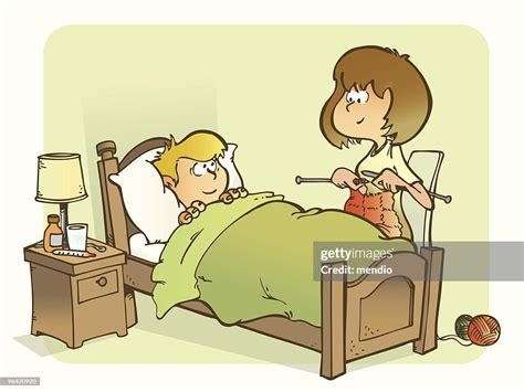 Mother Taking Care Of Her Sick Son High Res Vector Graphic Getty Images