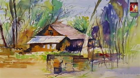 Do you wanna live in a red top tree houses in this forest? how to draw a Forest House - by watercolor (With images ...