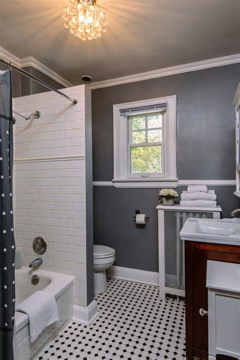 Decorated In White Tile Shower Gray Painted Walls And A White And