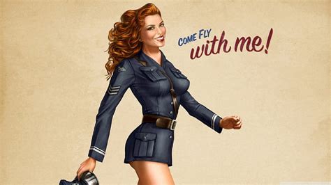 Come Fly With Me Fantasy Redhead Pin Up Girl Hd Wallpaper Peakpx