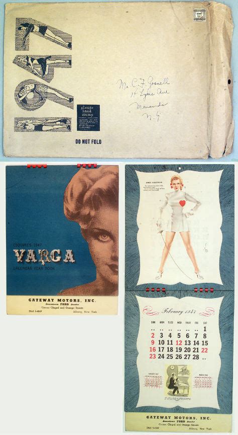 Hakes Esquires 1947 Varga Calendar Yearbook Wenvelope