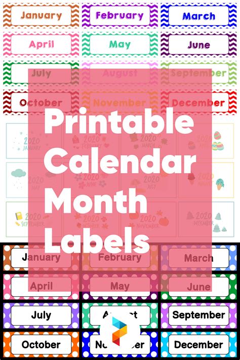 10 Best Printable Calendar Month Labels