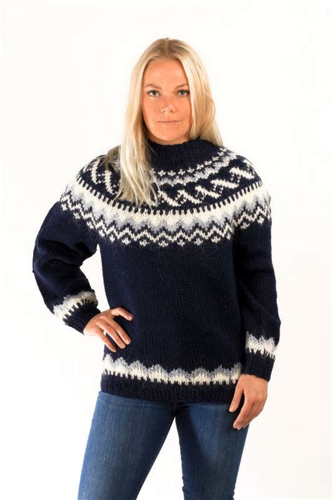 Traditional Icelandic Wool Pullover Blue Nordic Store