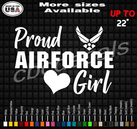 Proud Air Force Girl Decal Sticker Air Force Girlfriend Vinyl Decal