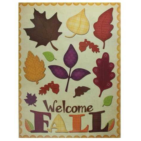 17” Thanksgiving And Fall Themed Window Cling Decorations