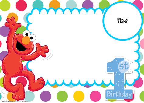 sesame street st birthday invitation template drevio