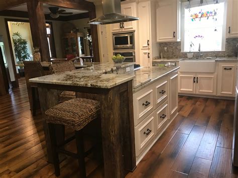 Mixed Materials Kitchen Reclaimed Wood And Painted Cabinets Rs Cabinets