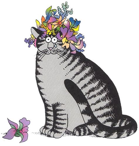 Flower Cat By B Kliban Kliban Cat Cat Drawing Silly Cats