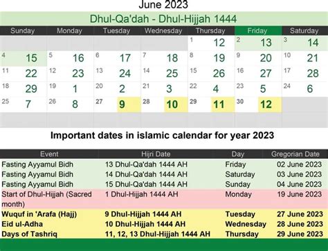 Islamic Calendar 2023 June Get Calendar 2023 Update
