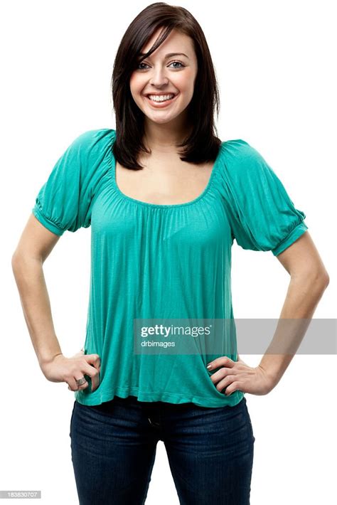 Happy Young Woman Posing High Res Stock Photo Getty Images