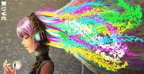 Colorful Artwork Women Megurine Luka Vocaloid
