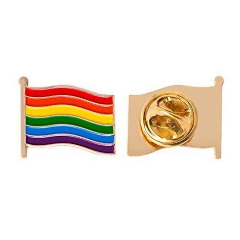 Rainbow Gay Lapel Enamel Lgbt Waving Flag Pin Ebay