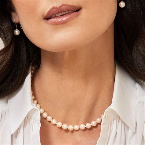Mm White Freshwater Pearl Necklace Aaa Quality