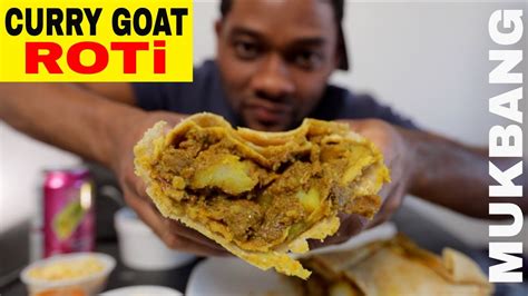 Curry Goat Roti Mukbang Eating Trinidadian Food Eating Guyanese Food 😋 Youtube