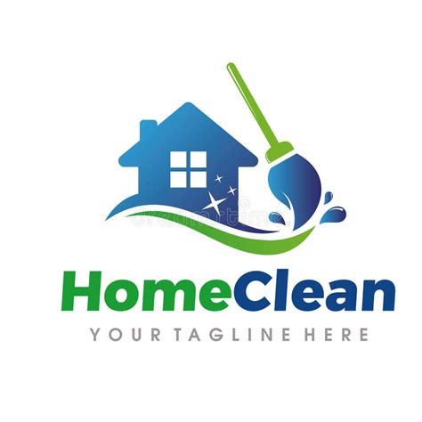 Home Cleaning And Cleaning Services Logo Stock Vector Illustration Of