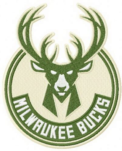 Talented basketball lovers started offering the names of the future team. Milwaukee Bucks logo 3 machine embroidery design
