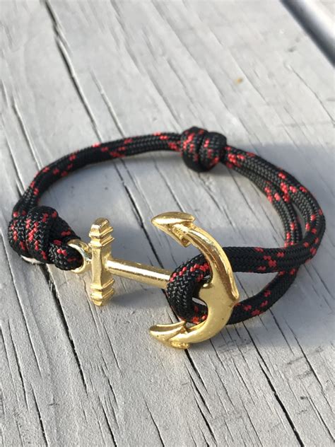 Anchor Bracelet Black W Red X Darcizzle Offshore