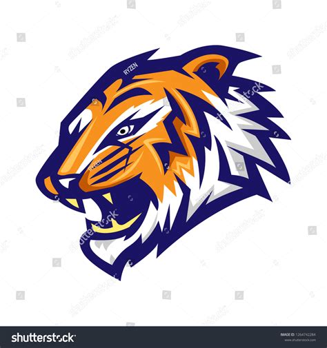 Roar Tiger Head Mascot Illustration Stock Vector Royalty Free 1264742284