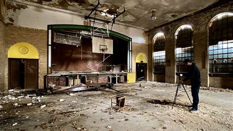 Abandoned Catholic School Gymnasium Once Occupied