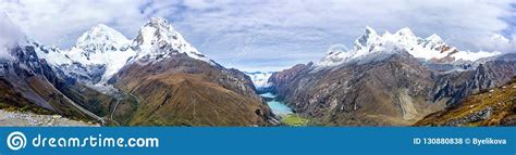 Landscape Of Santa Cruz Trek Cordillera Blanca Peru Stock Photo
