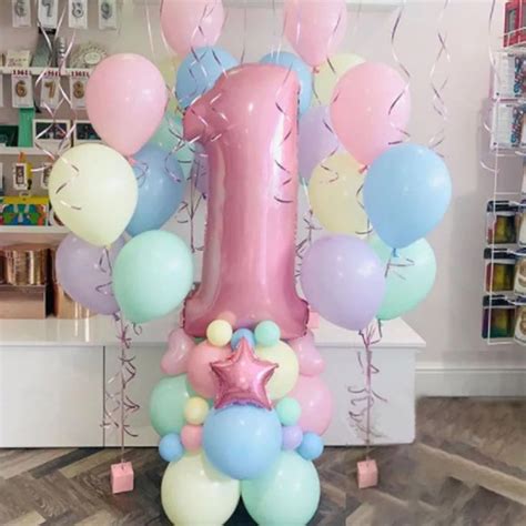 Pastel Themed Balloon Numbers Package Customisable Number Etsy
