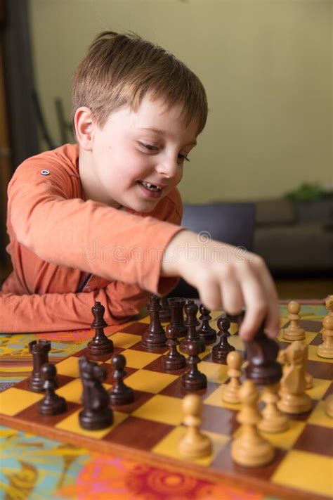 Boy Playing Chess With His Sister Stock Photo Image Of Competition