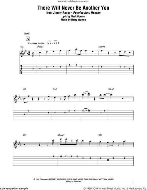There Will Never Be Another You Sheet Music For Electric Guitar Transcription