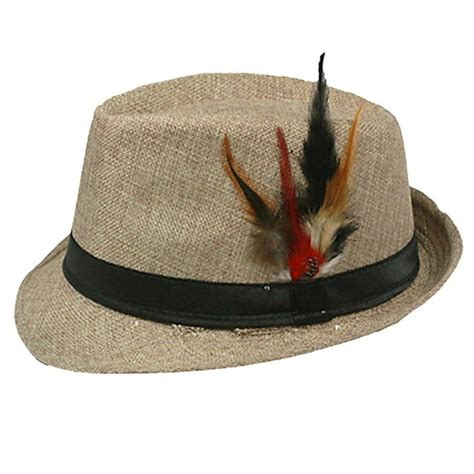 Silver Fever Felt Fedora Hat With Feathers