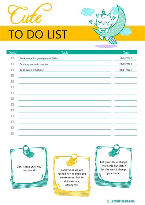 Example Of To Do List Template