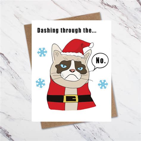 Grumpy Cat Christmas Card Cat Christmas Card Etsy