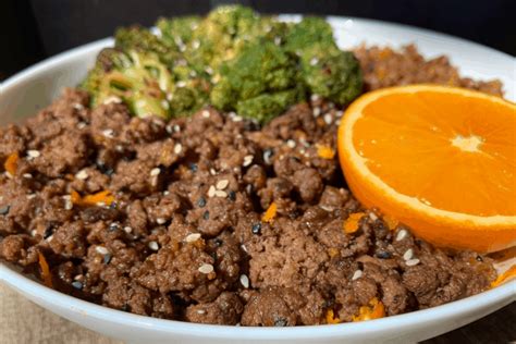 4 Ingredient Crispy Orange Beef With Fried Cauliflower Rice And Broccoli