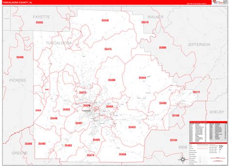 Tuscaloosa County Al Zip Code Maps Red Line