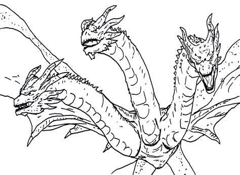 Ghidorah Printable Coloring Pages Free Printable Coloring Pages