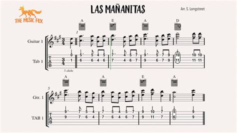 Las Mañanitas Guitar Tabs And Play A Long Practice Track Youtube