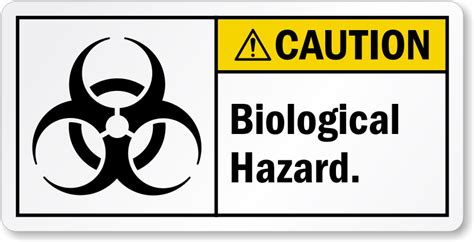 Caution Biological Hazard Label Sku Lb