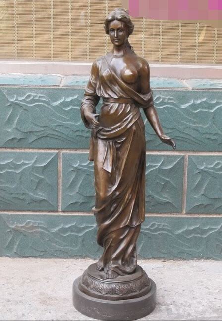 Huge Greece Fairy Tale Bronze ART Babe Nude BELLE Stand Statue Goddess Fast In Statues