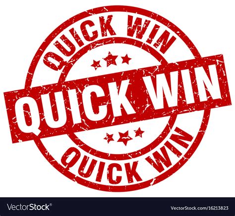 Quick Win Round Red Grunge Stamp Royalty Free Vector Image